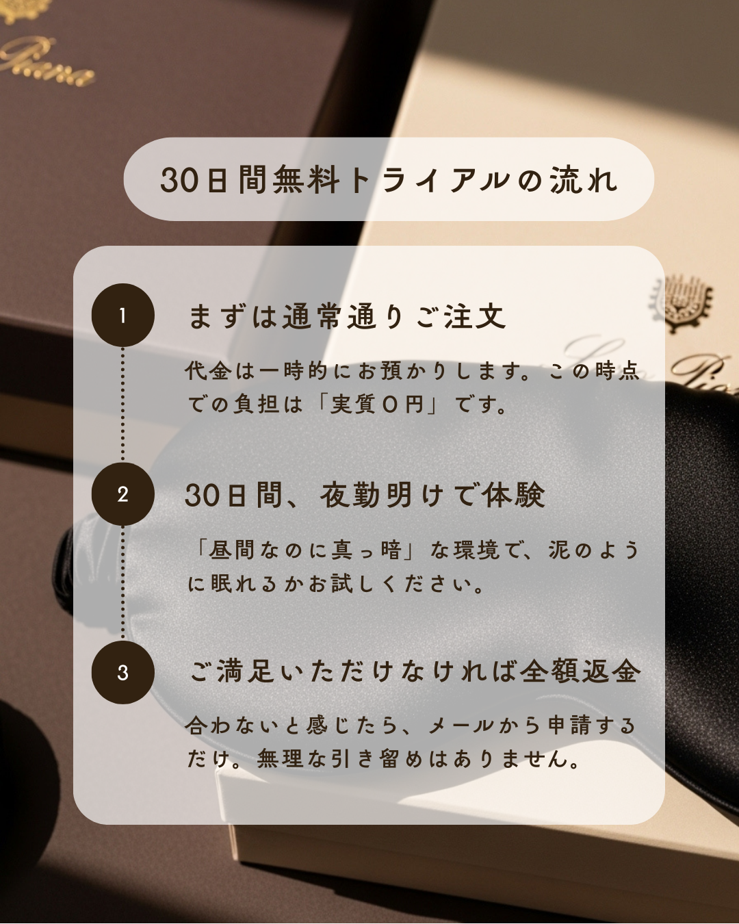 スリープマスクのライフスタイルイメージ